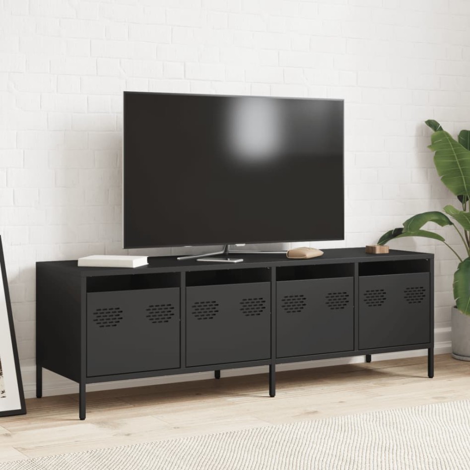 Mueble para TV acero laminado en frío negro 135x39x43,5