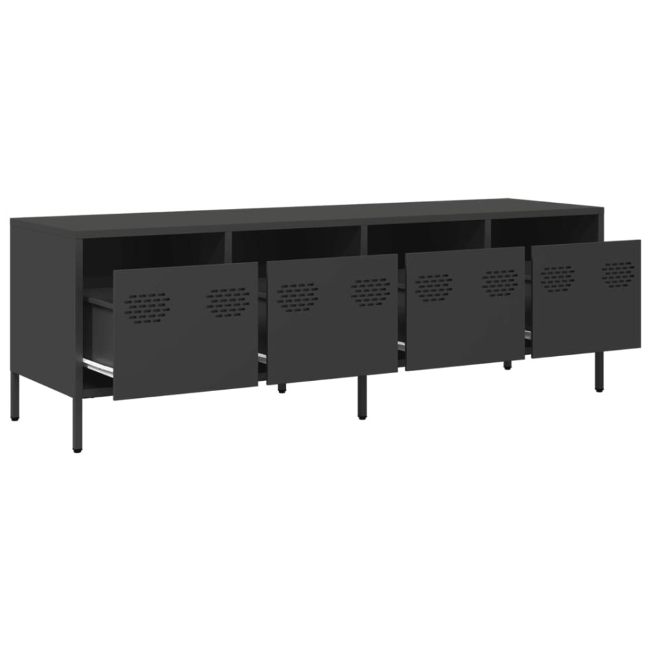 Mueble para TV acero laminado en frío negro 135x39x43,5