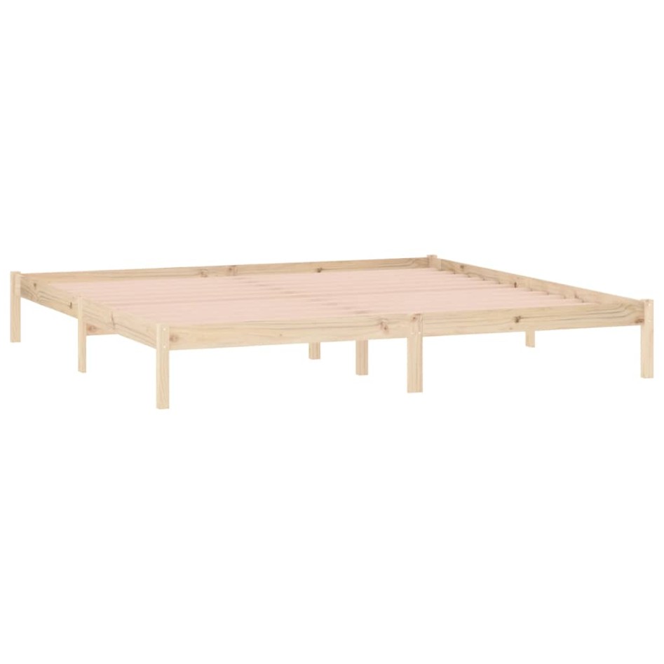 Estructura de cama sin colchón madera maciza de pino 193x203