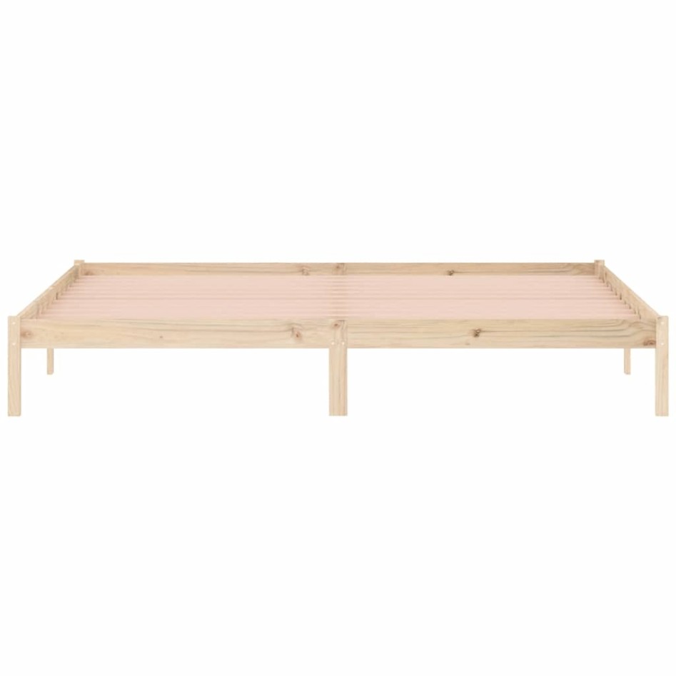 Estructura de cama sin colchón madera maciza de pino 193x203