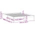 Estructura de cama sin colchón madera maciza de pino 193x203
