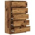 Cajonera de madera de ingeniería envejecida 60x36x103