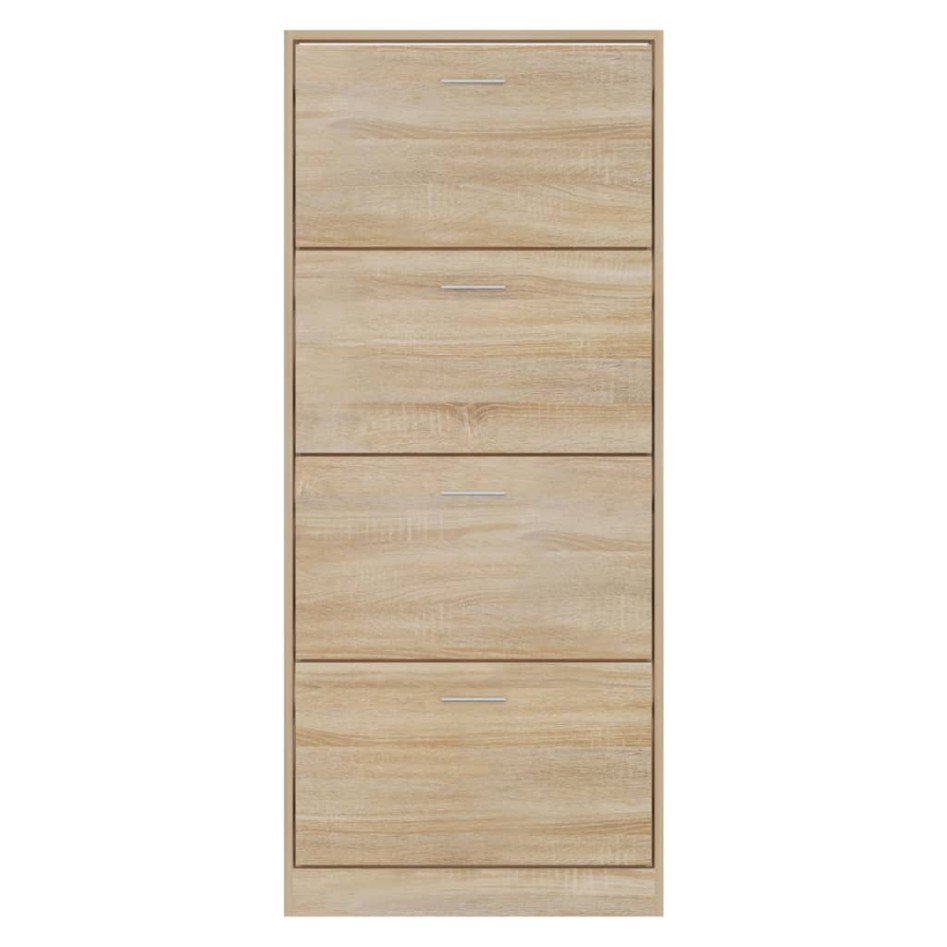 Mueble zapatero madera contrachapada roble Sonoma 63x24x147