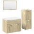 Juego de muebles de baño 4 pzas contrachapada roble