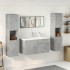 Set muebles de baño 5 piezas madera ingeniería gris