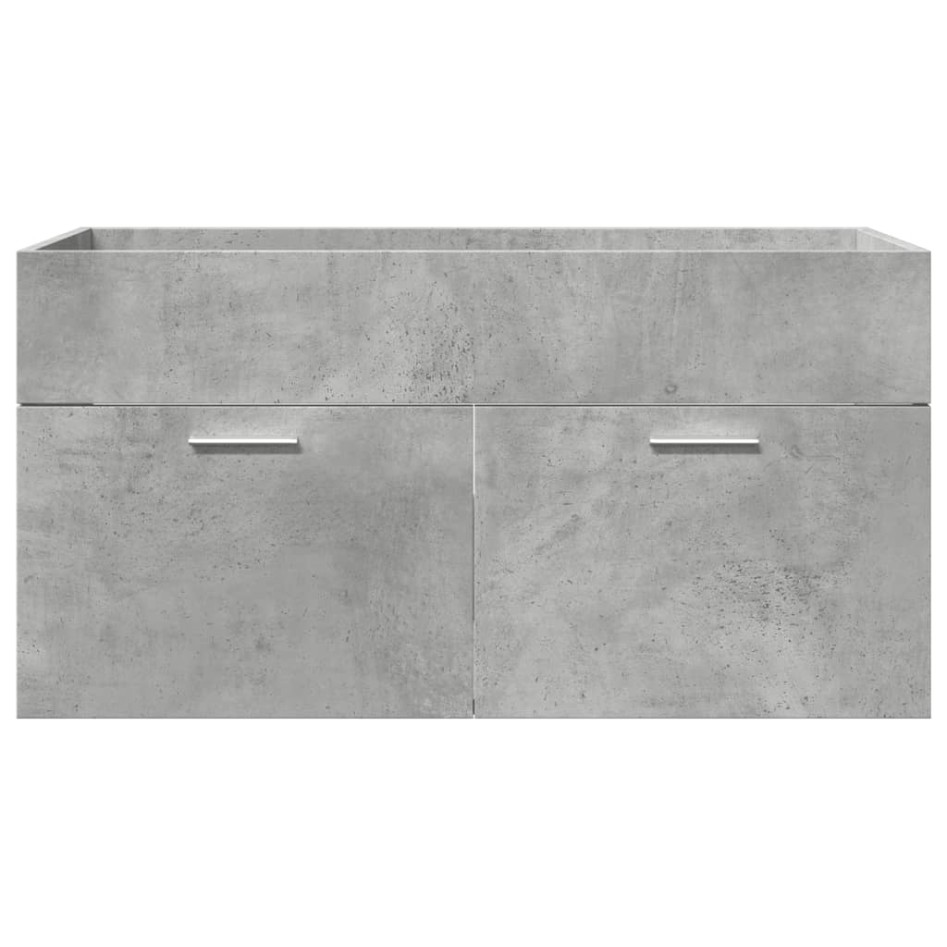 Set muebles de baño 5 piezas madera ingeniería gris