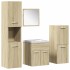 Juego de muebles de baño 5 pzas madera ingeniería roble