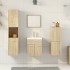 Juego de muebles de baño 5 pzas madera ingeniería roble