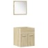 Juego de muebles de baño 5 pzas madera ingeniería roble