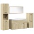 Juego de muebles de baño 5 pzas madera ingeniería roble