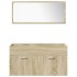 Juego de muebles de baño 5 pzas madera ingeniería roble