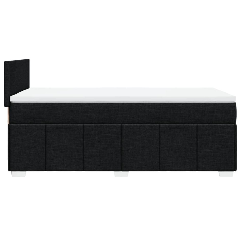 Cama box spring con colchón tela negro 90x190