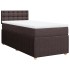 Cama box spring con colchón tela marrón oscuro 90x200