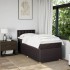 Cama box spring con colchón tela marrón oscuro 90x200