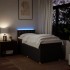 Cama box spring con colchón tela marrón oscuro 90x200