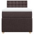 Cama box spring con colchón tela marrón oscuro 90x200