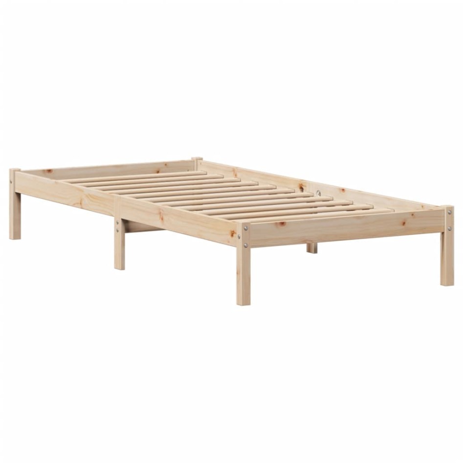 Cama con estantería sin colchón madera maciza de pino