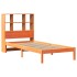 Cama con estantería sin colchón madera maciza marrón 75x190