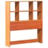 Cama con estantería sin colchón madera maciza marrón 75x190