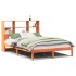 Cama con estantería sin colchón madera maciza marrón 140x200