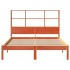 Cama con estantería sin colchón madera maciza marrón 140x200