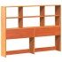 Cama con estantería sin colchón madera maciza marrón 140x200