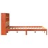 Cama con estantería sin colchón madera maciza marrón 160x200