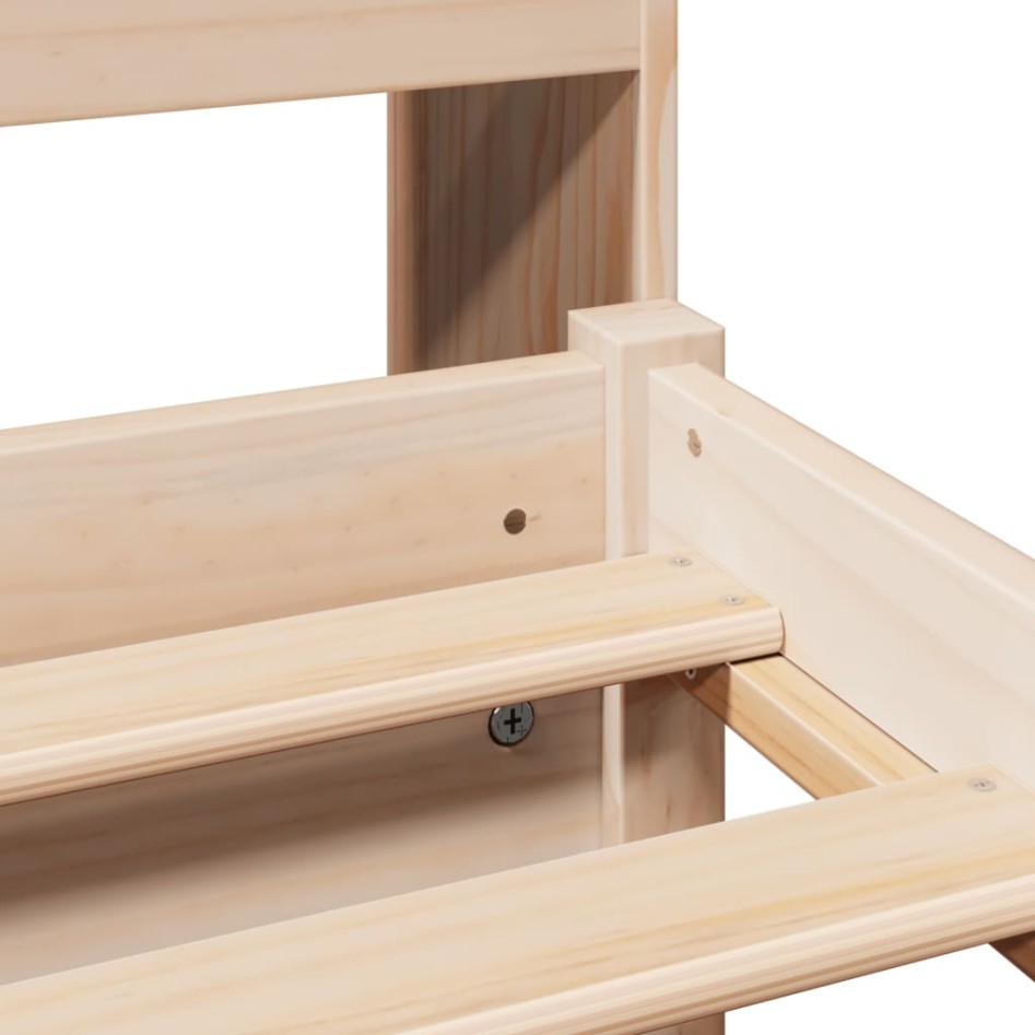 Cama con estantería sin colchón madera maciza de pino 90x190