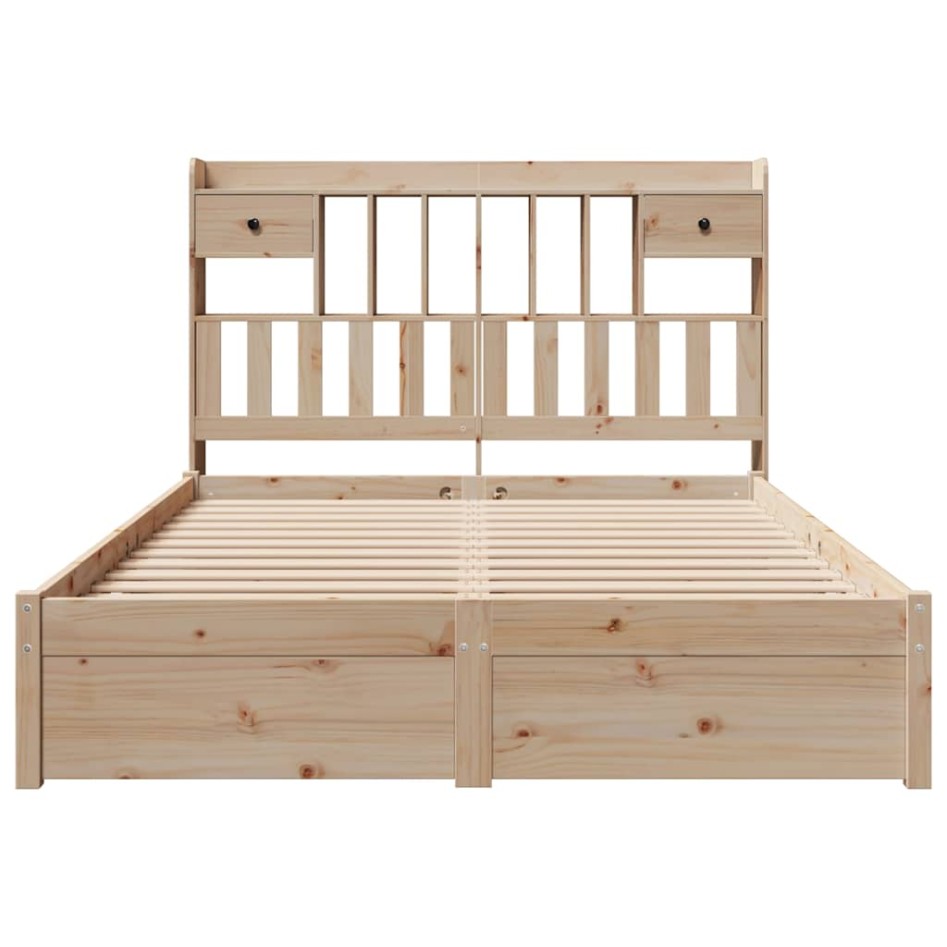 Cama con estantería sin colchón madera maciza de pino