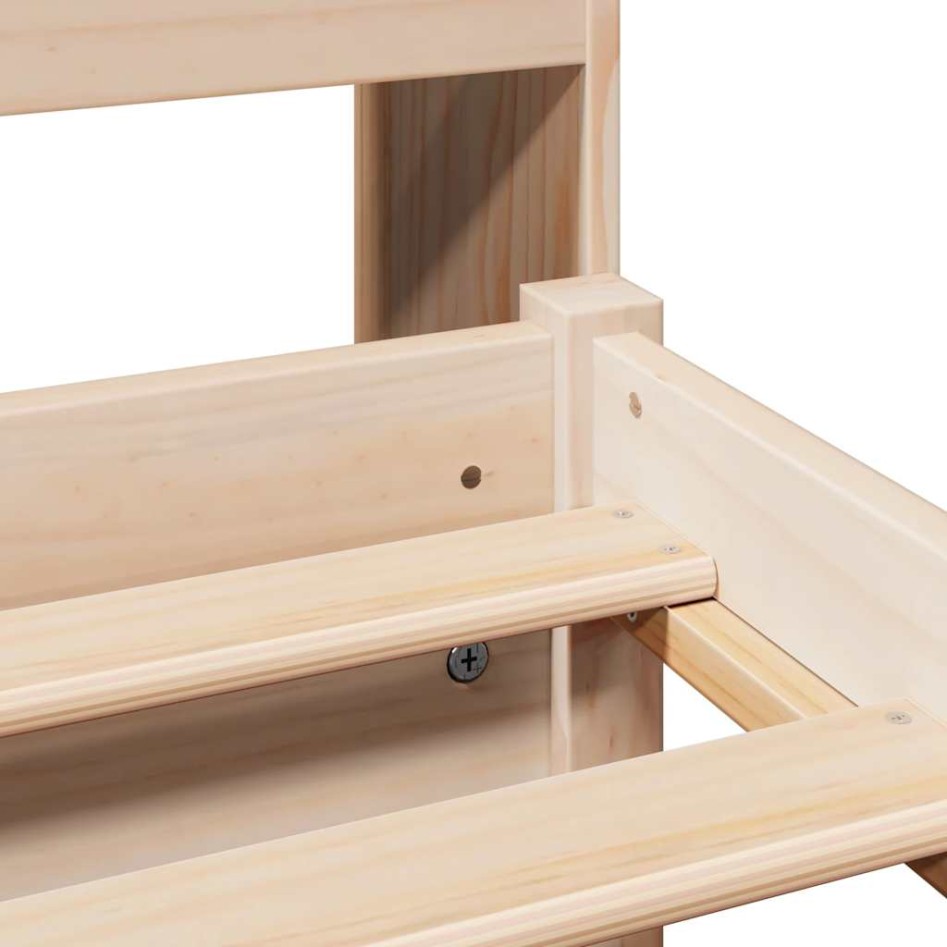 Cama con estantería sin colchón madera maciza de pino