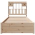 Cama con estantería sin colchón madera maciza de pino 90x200