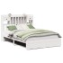 Cama con estantería sin colchón madera maciza blanca 160x200