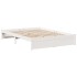 Cama con estantería sin colchón madera maciza blanca 160x200