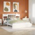Cama con estantería sin colchón madera maciza blanca 180x200