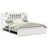 Cama con estantería sin colchón madera maciza blanca 180x200