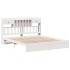 Cama con estantería sin colchón madera maciza blanca 180x200