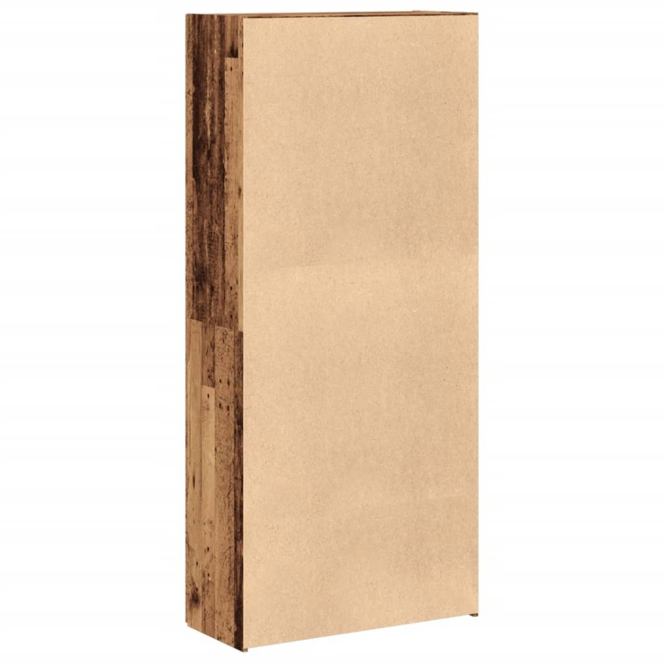 Mueble zapatero de madera ingeniería envejecida 80x35,5x180