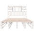Cama con estantería sin colchón madera maciza blanca 135x190
