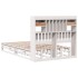 Cama con estantería sin colchón madera maciza blanca 135x190