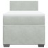Cama box spring con colchón terciopelo gris claro 100x200