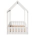 Cama con forma de casa de niños madera maciza blanca 90x200