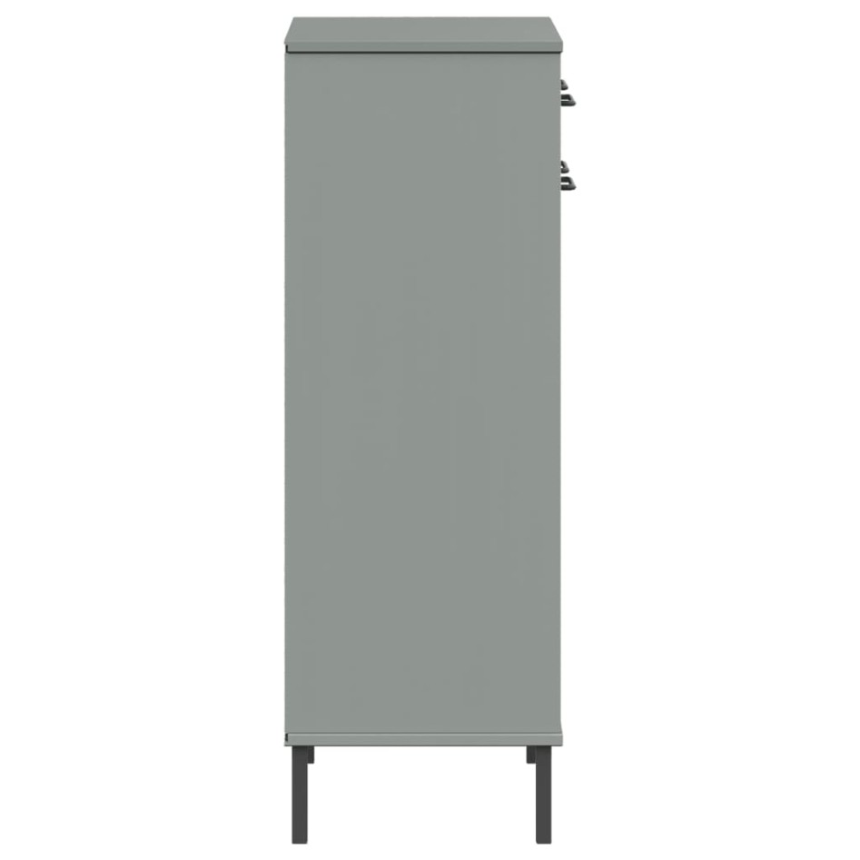 Zapatero con patas de metal OSLO madera maciza pino