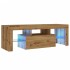 Mueble de TV luces LED madera roble artisan 120x36,5x40
