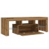 Mueble de TV luces LED madera roble artisan 120x36,5x40
