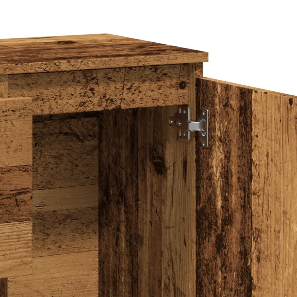 Aparador de madera de ingeniería envejecida 102x35x70