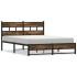 Estructura de cama sin colchón metal roble ahumado 140x190