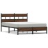 Estructura de cama sin colchón metal marrón roble 150x200