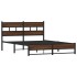 Estructura de cama sin colchón metal marrón roble 150x200