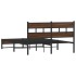 Estructura de cama sin colchón metal marrón roble 150x200