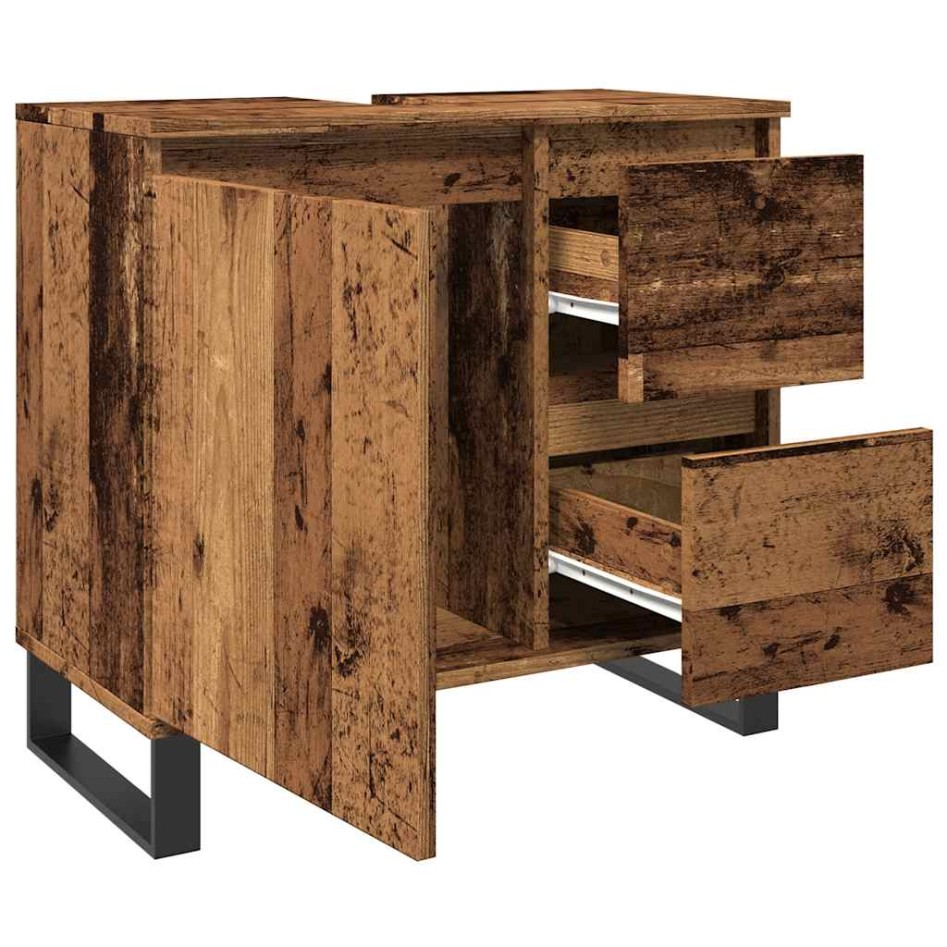 Mueble de lavabo madera de ingeniería envejecida 65x33x60